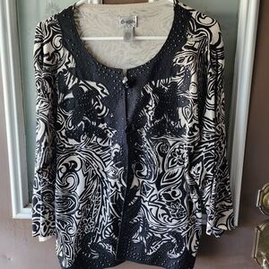 Black and White Patterned Cardigan